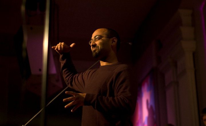 Mike Abdelsayed performing on stage